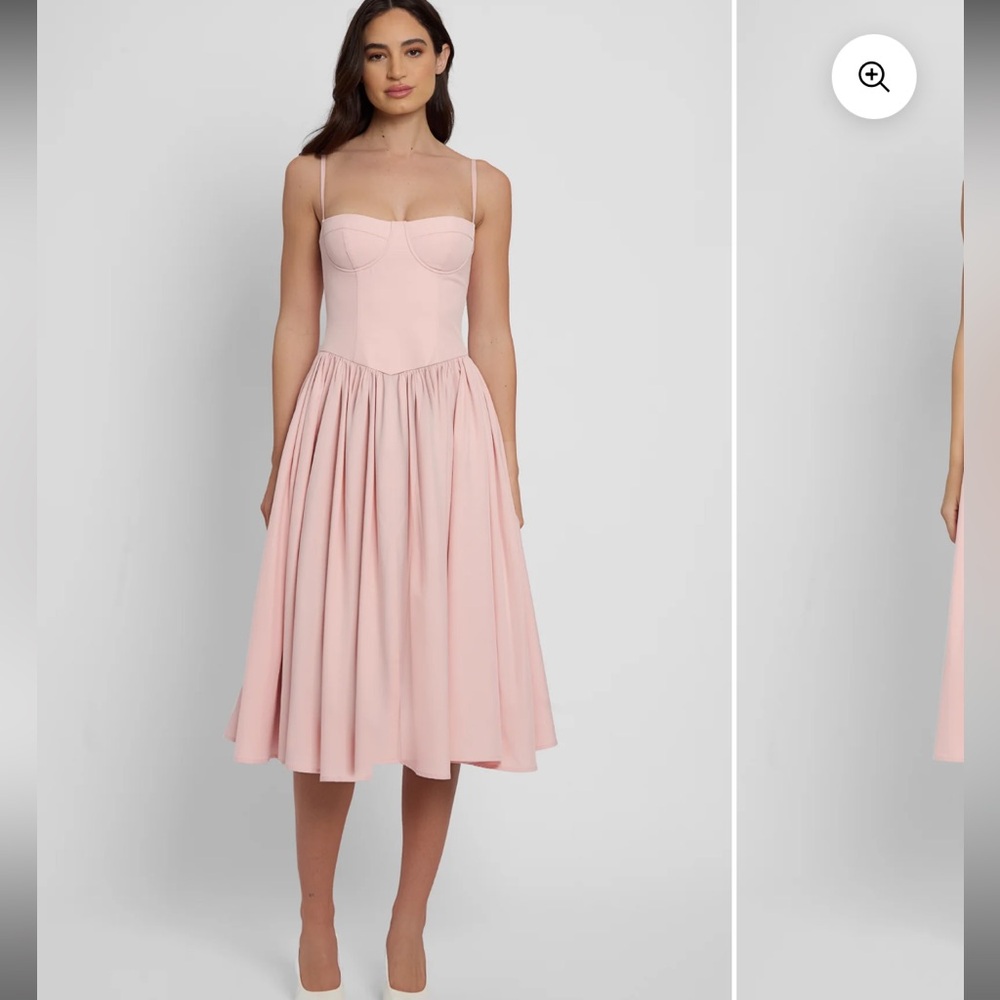 BNWT Leau ballerina bustier midi dress in pink - Picture 4 of 4